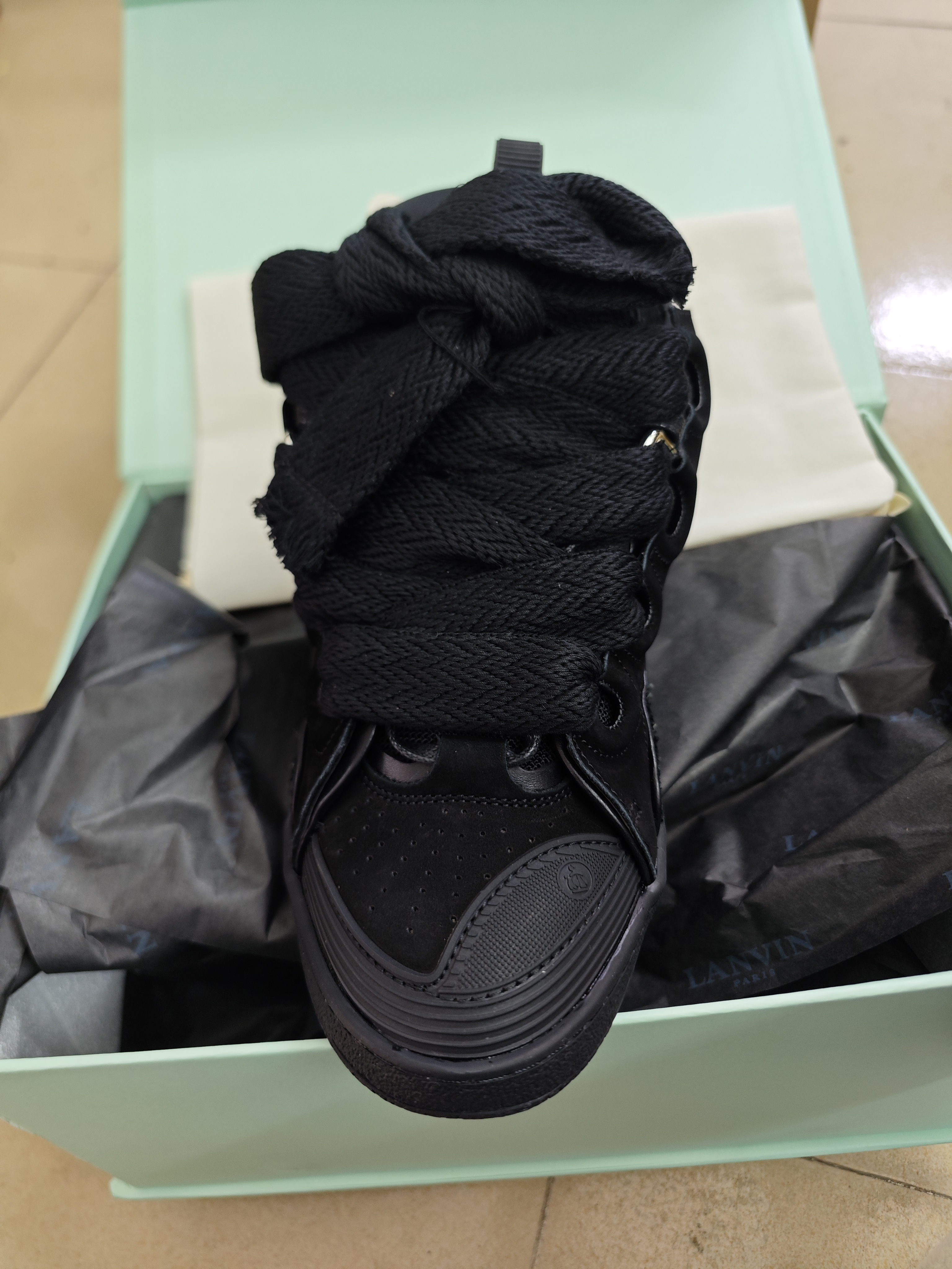 【Top PK God Batch】Lanvin Curb Sneaker Black review Oops 01