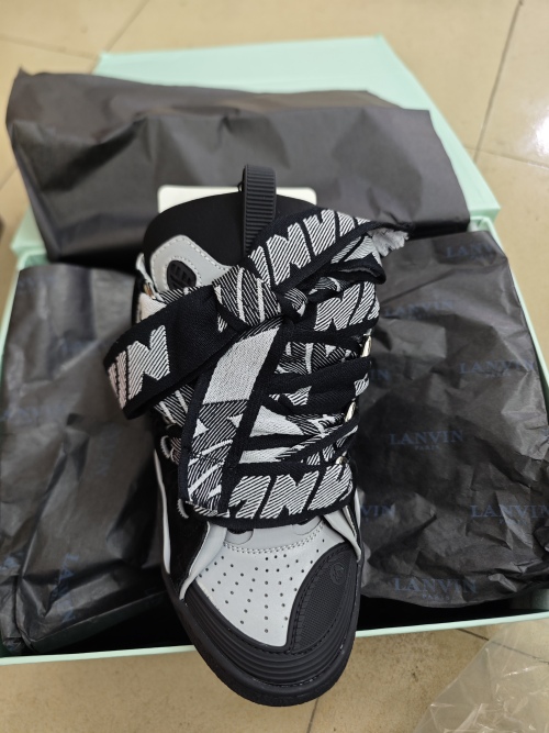 【Top PK God Batch】Lanvin Curb Sneaker Black Grey FM-SKRK11-REFL-P2210 review 