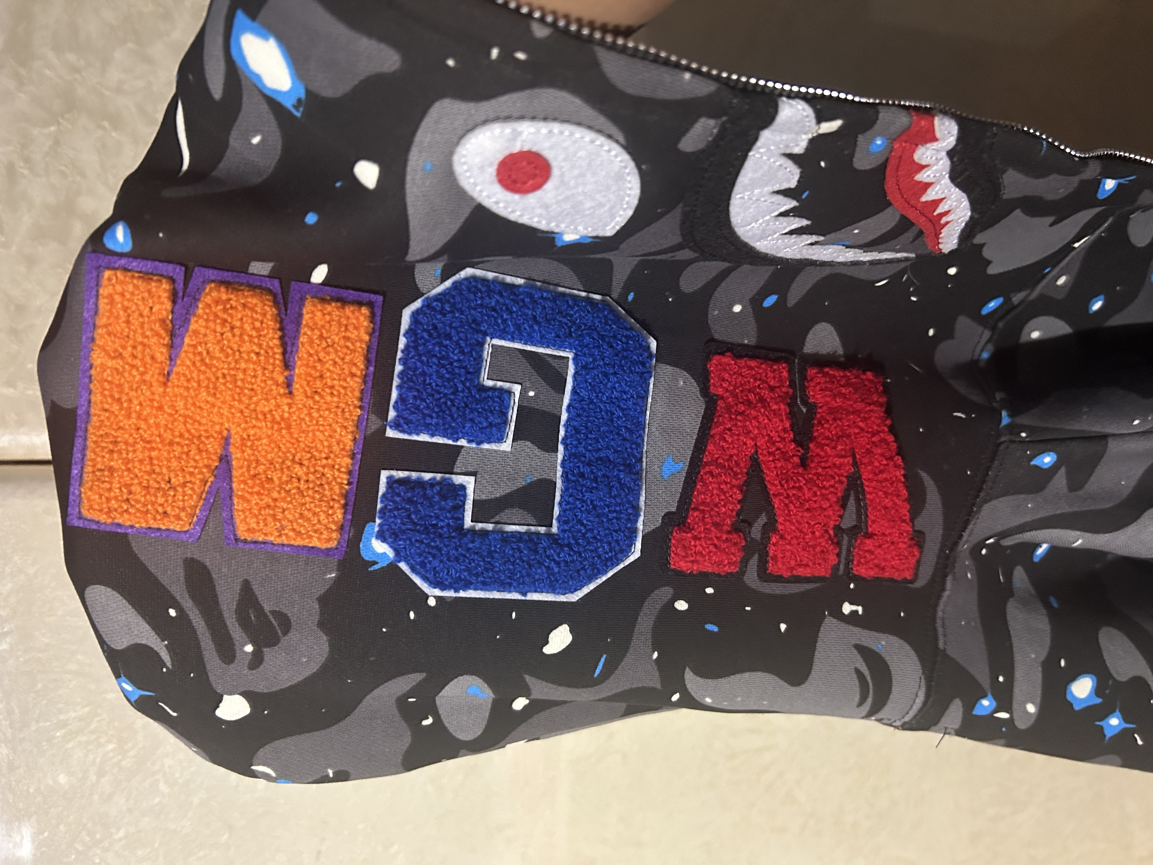 BAPE Space Camo Shark WGM Full-Zip Hoodie Black review Anthony 02