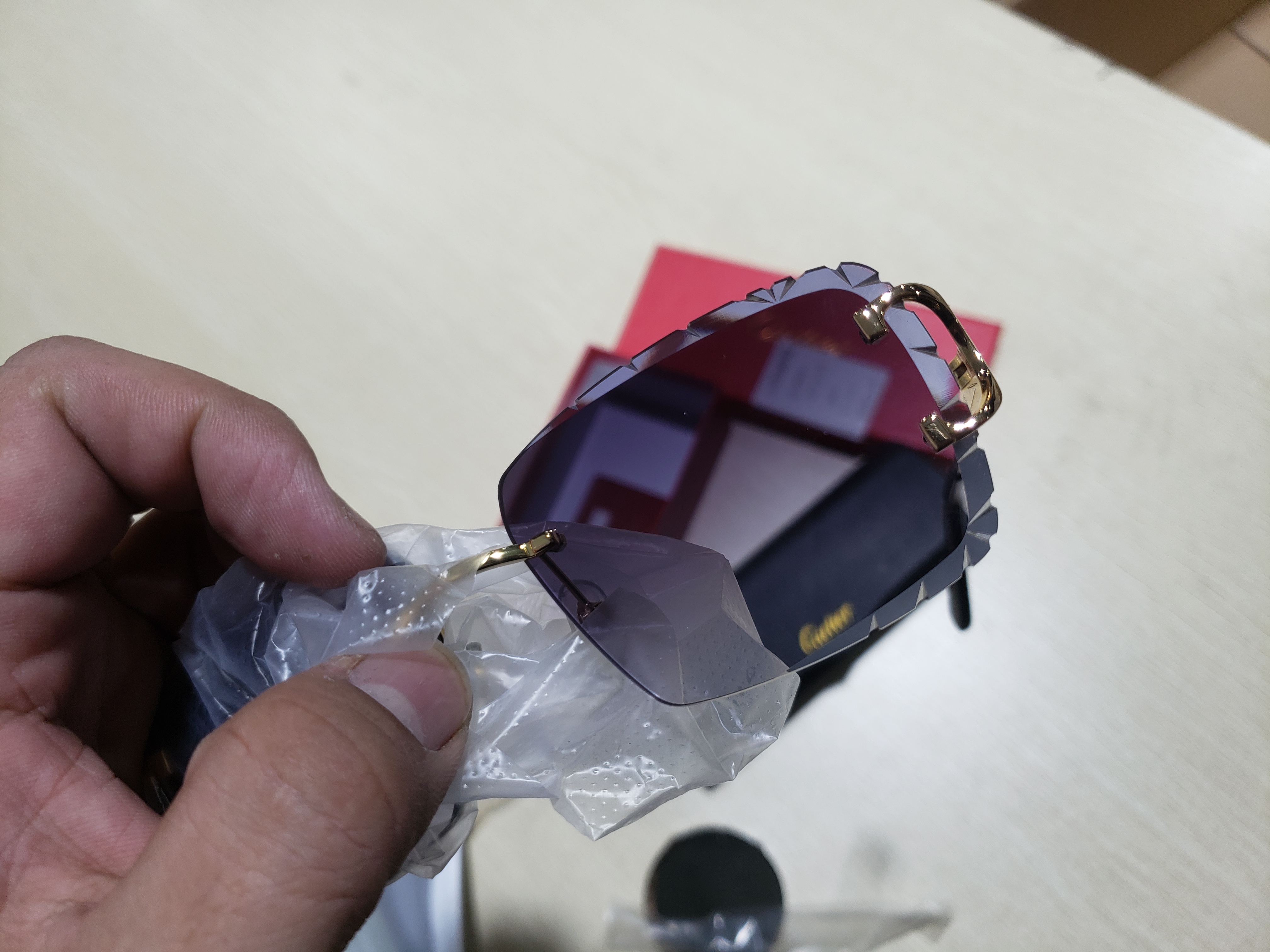 Cartier rimless Diamond cut sunglasses glasses BIG C decor Piccadilly CT0092O review stockxkicksvip 03