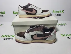 PK God Batch Air Jordan 1 Low Travis Scott Sail Shy Pink DM7866-106 review stockxkicksvip 04