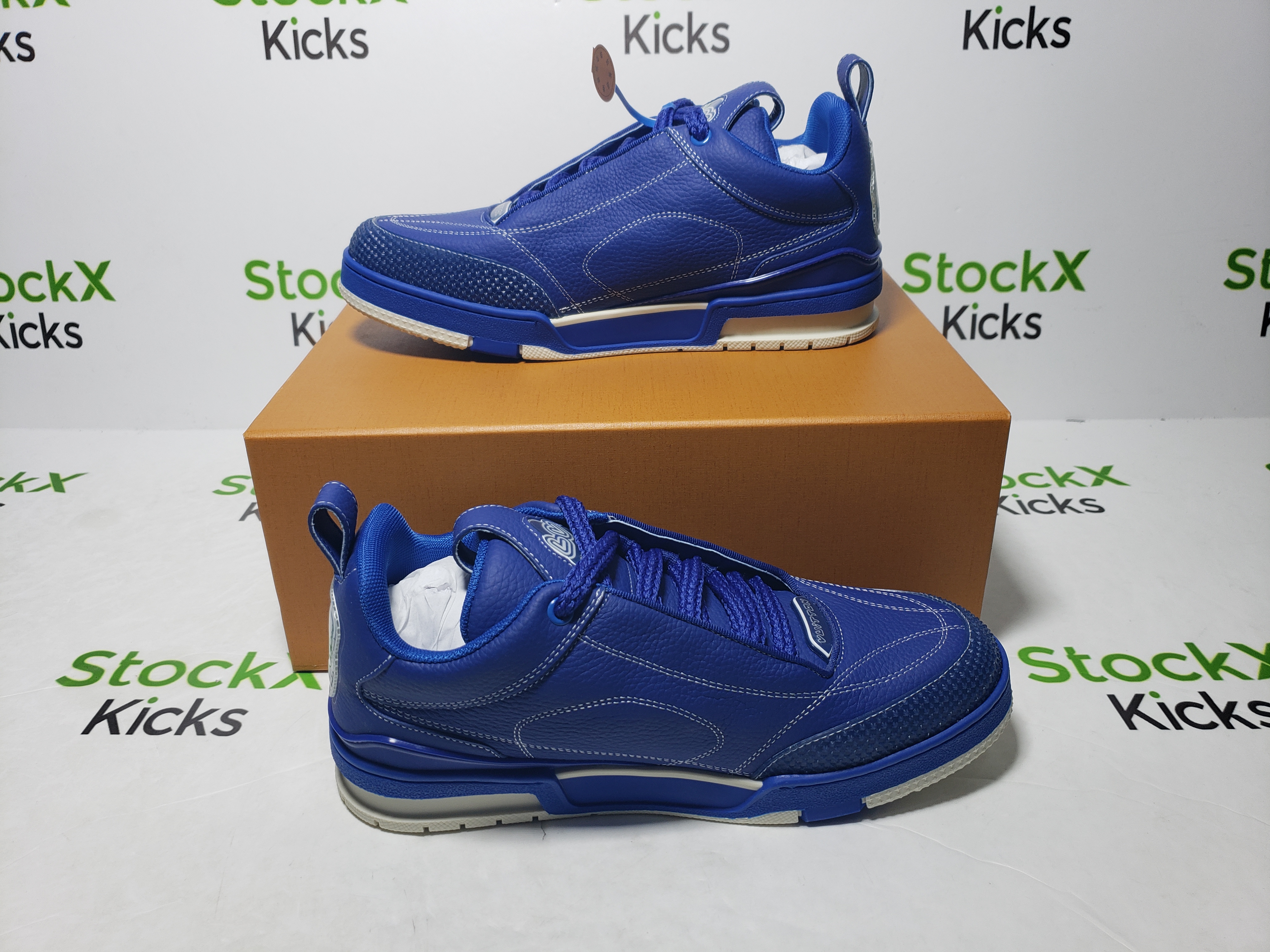 Louis Vuitton Skate Sneaker Blue Leather CK24060305 review stockxkicksvip 03