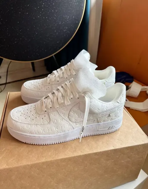PK God Batch Louis Vuitton x Nike Air Force 1 Triple White LK0221 review 
