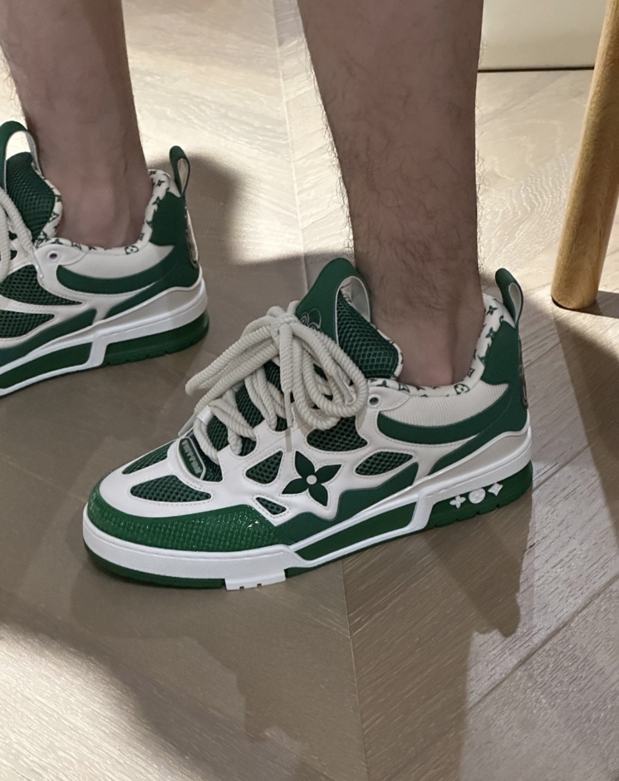 Louis Vuitton Skate Sneaker White Green 1AC520 review akedas agnor