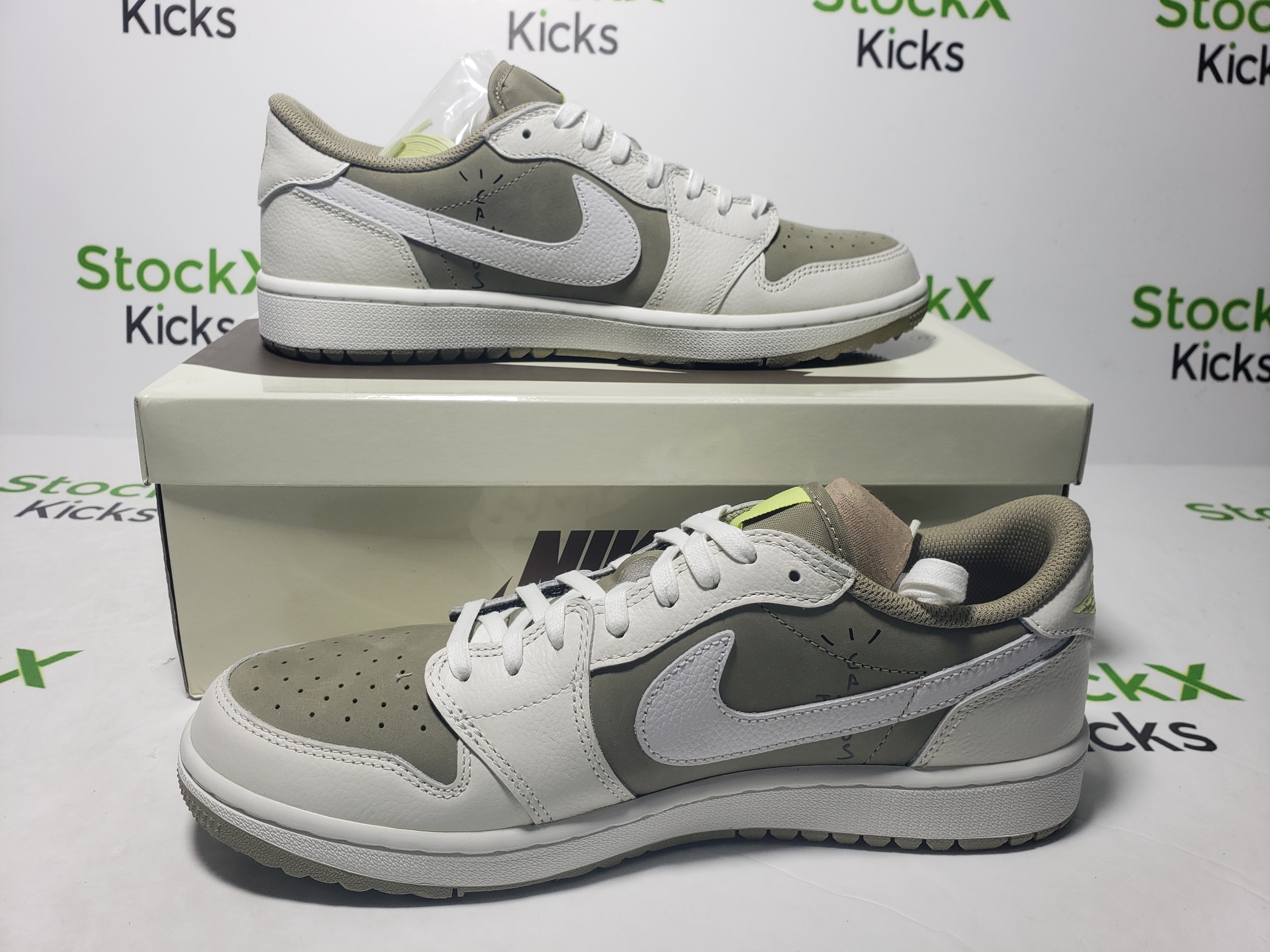 PK God Batch Air Jordan 1 Retro Low Golf Travis Scott Neutral Olive FZ3124-200 review Stockxkicksvip 06