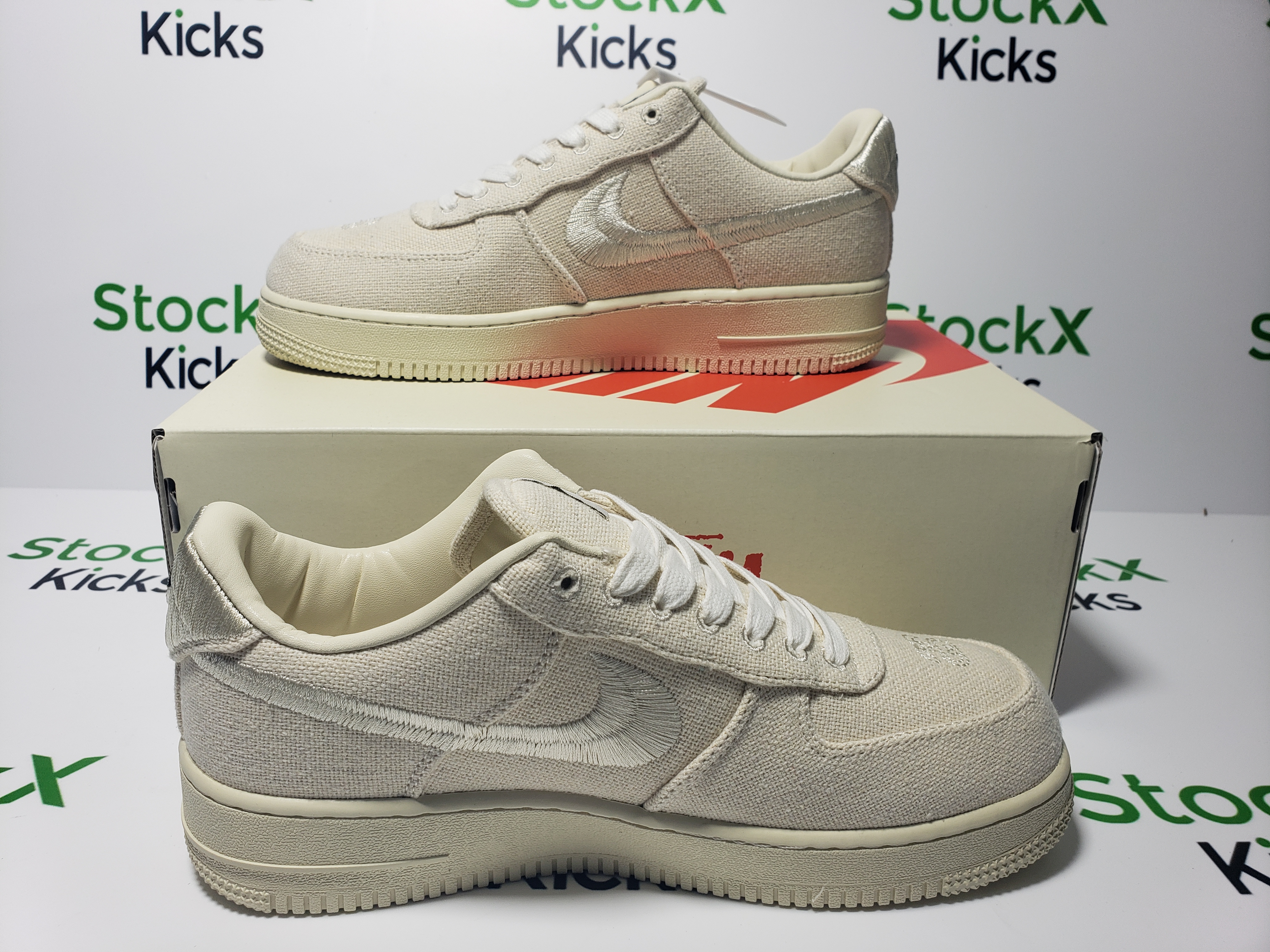 LJR Batch Nike Air Force 1 Low Stussy Fossil CZ9084-200 review Stockxkicksvip 06