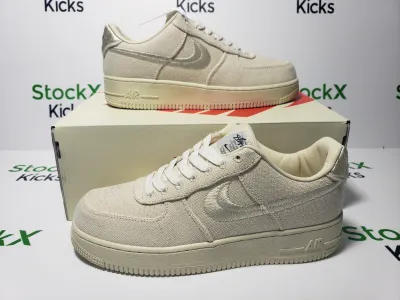 LJR Batch Nike Air Force 1 Low Stussy Fossil CZ9084-200 review Stockxkicksvip  05
