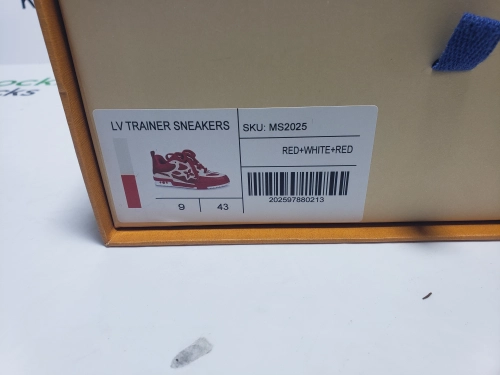 Louis Vuitton Skate Sneaker Leather lace up Fashionable Board Shoes Red 51BCOLRB review 