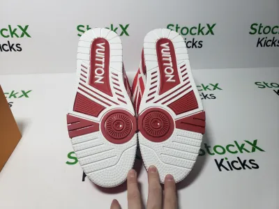 Louis Vuitton Skate Sneaker Leather lace up Fashionable Board Shoes Red 51BCOLRB review Stockxkicksvip 06