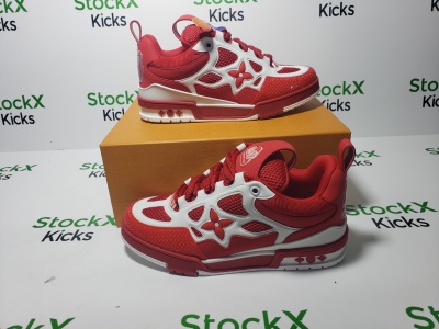 Louis Vuitton Skate Sneaker Leather lace up Fashionable Board Shoes Red 51BCOLRB review Stockxkicksvip 04
