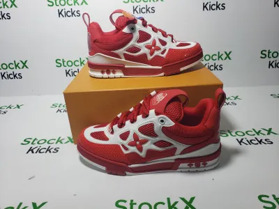 Louis Vuitton Skate Sneaker Leather lace up Fashionable Board Shoes Red 51BCOLRB review Stockxkicksvip 04