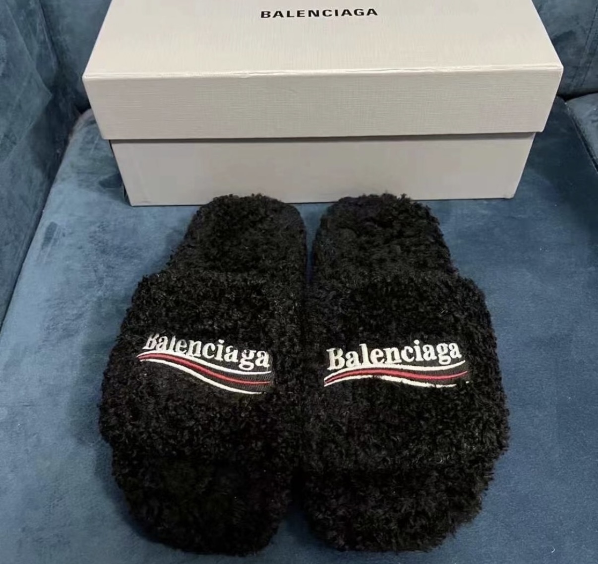【Top PK Version】Balenciaga Black Furry Slides review Max Garcia