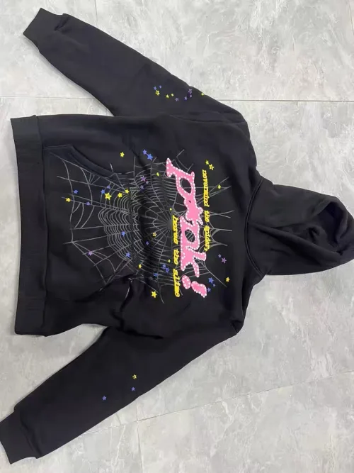 Sp5der P*NK Hoodie Black YZ EG912 review 