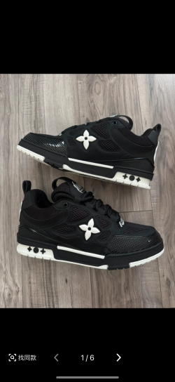 Louis Vuitton Skate Sneaker Leather lace up Fashionable Board Shoes Black 51BCOLRB review cody mai