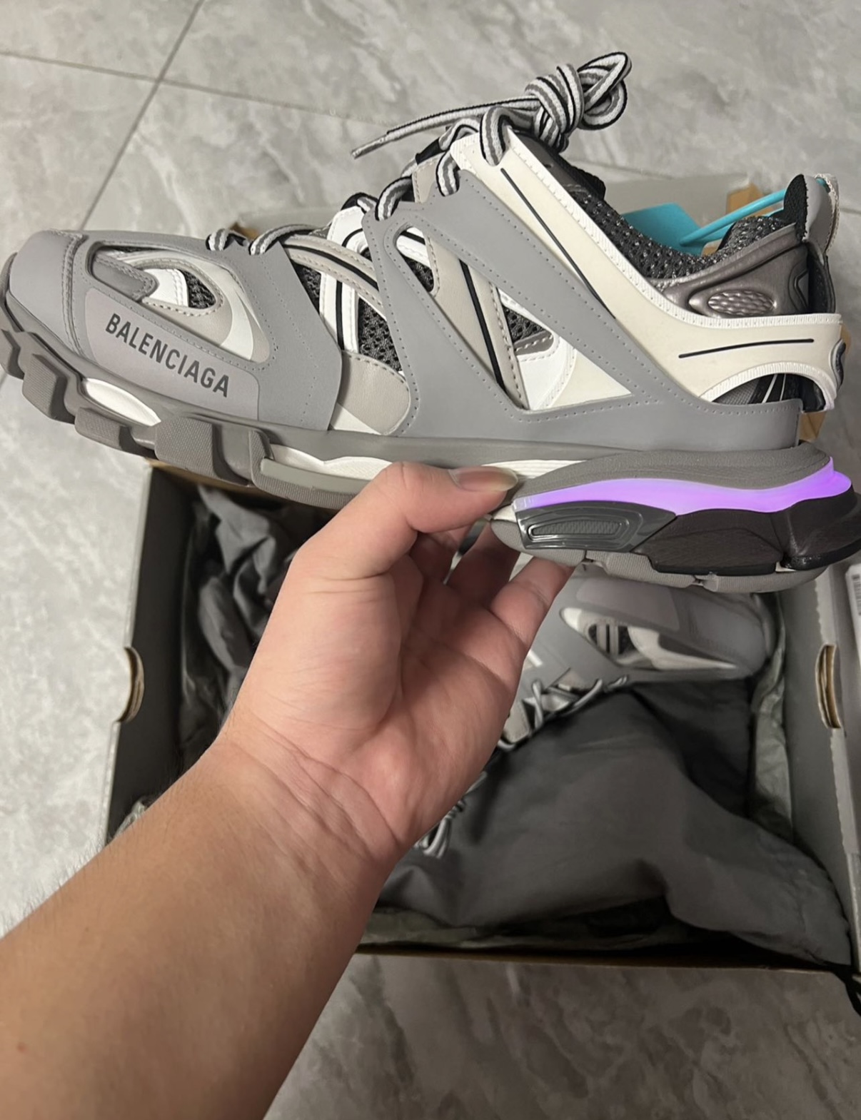 Balenciaga Track Tess S.Grey (LED) 555032 W1GB7 1214 review stephanie williams