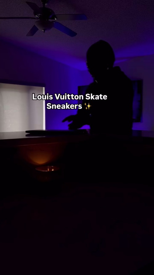 Louis Vuitton Skate Sneaker Leather lace up Fashionable Board Shoes Black 51BCOLRB review Stockxkicks