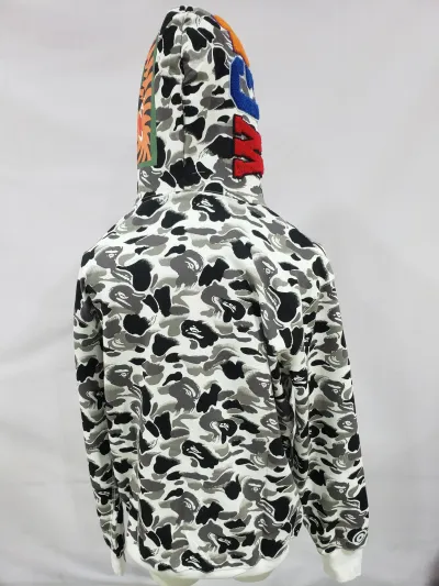 BAPE ABC Camo Double Shark Full Zip Hoodie Grey review Stockxkicksvip 01