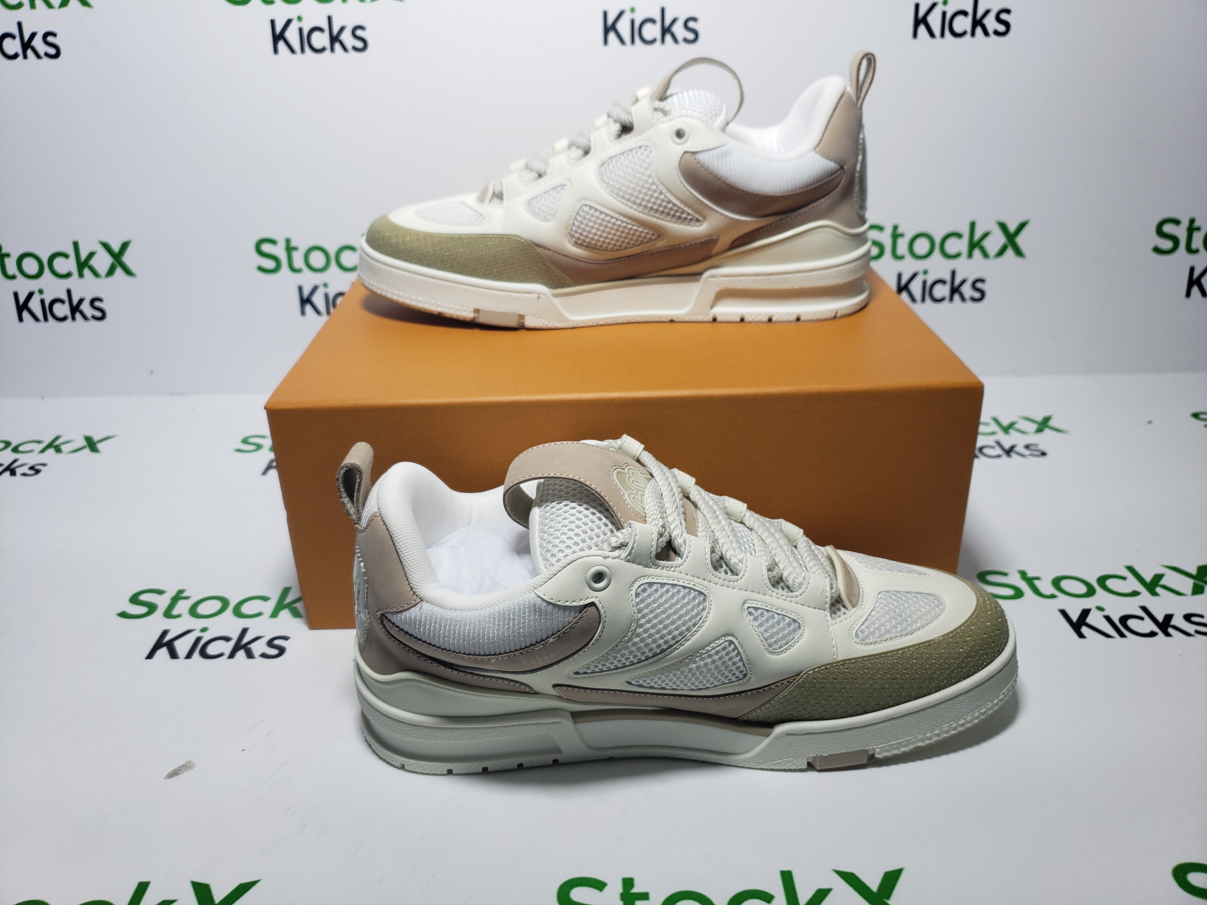 Louis Vuitton Skate Sneaker Leather lace up Fashionable Board Shoes Grey 51BCOLRB review Stockxkicksvip 03