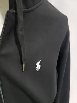 Polo Ralph Lauren Men's Double Knit Full-Zip Hoodie Sweatshirt Black and Red review Stockxkicksvip 03