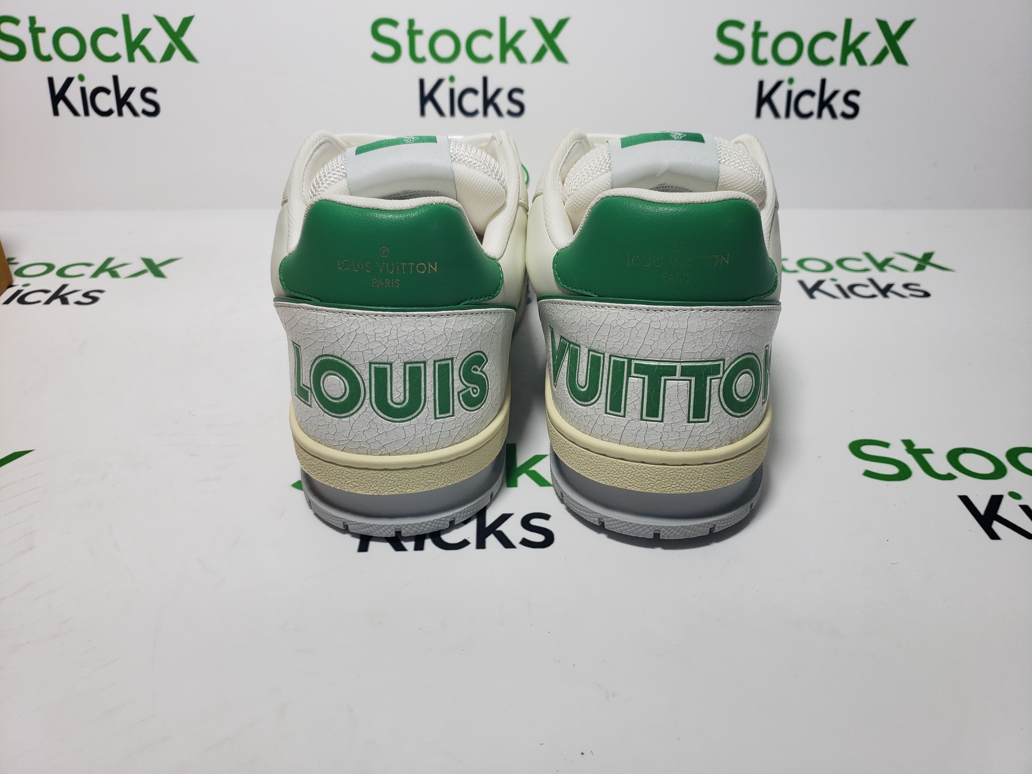 Louis Vuitton Trainer White Green 1A98UX review Stockxkicksvip 01