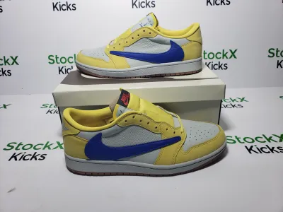 PK God Batch Air Jordan 1 Retro Low OG SP Travis Scott Canary DZ4137-700 review Stockxkicksvip  04