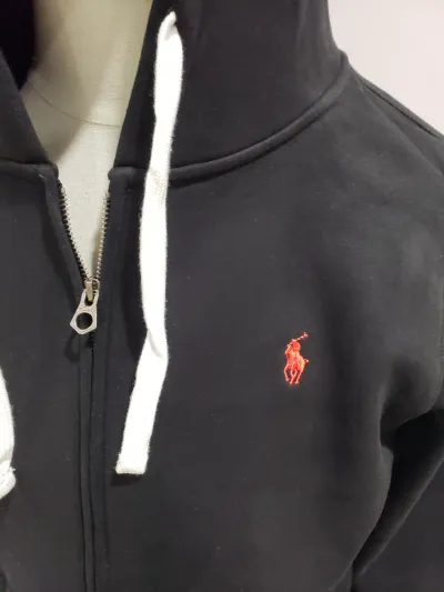 Polo Ralph Lauren Men's Double Knit Full-Zip Hoodie Sweatshirt Black and Red review Stockxkicksvip 01
