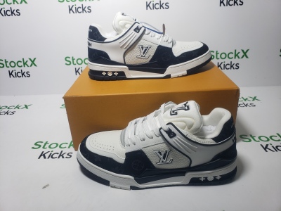 Louis Vuitton LV Trainer Sneaker Black White XD CK24071803 review Stockxkicksvip 04