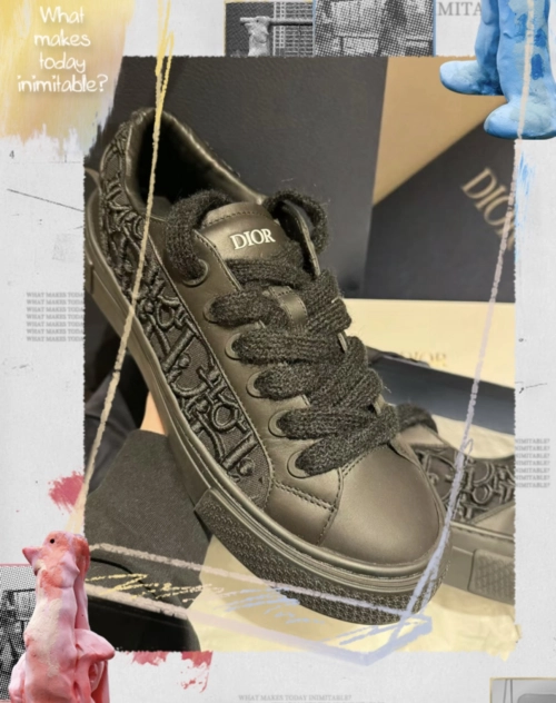 Dior B33 Sneaker Black Smooth Calfskin Oblique Raised Embroidery 3SN303ZYQ_H900 review 