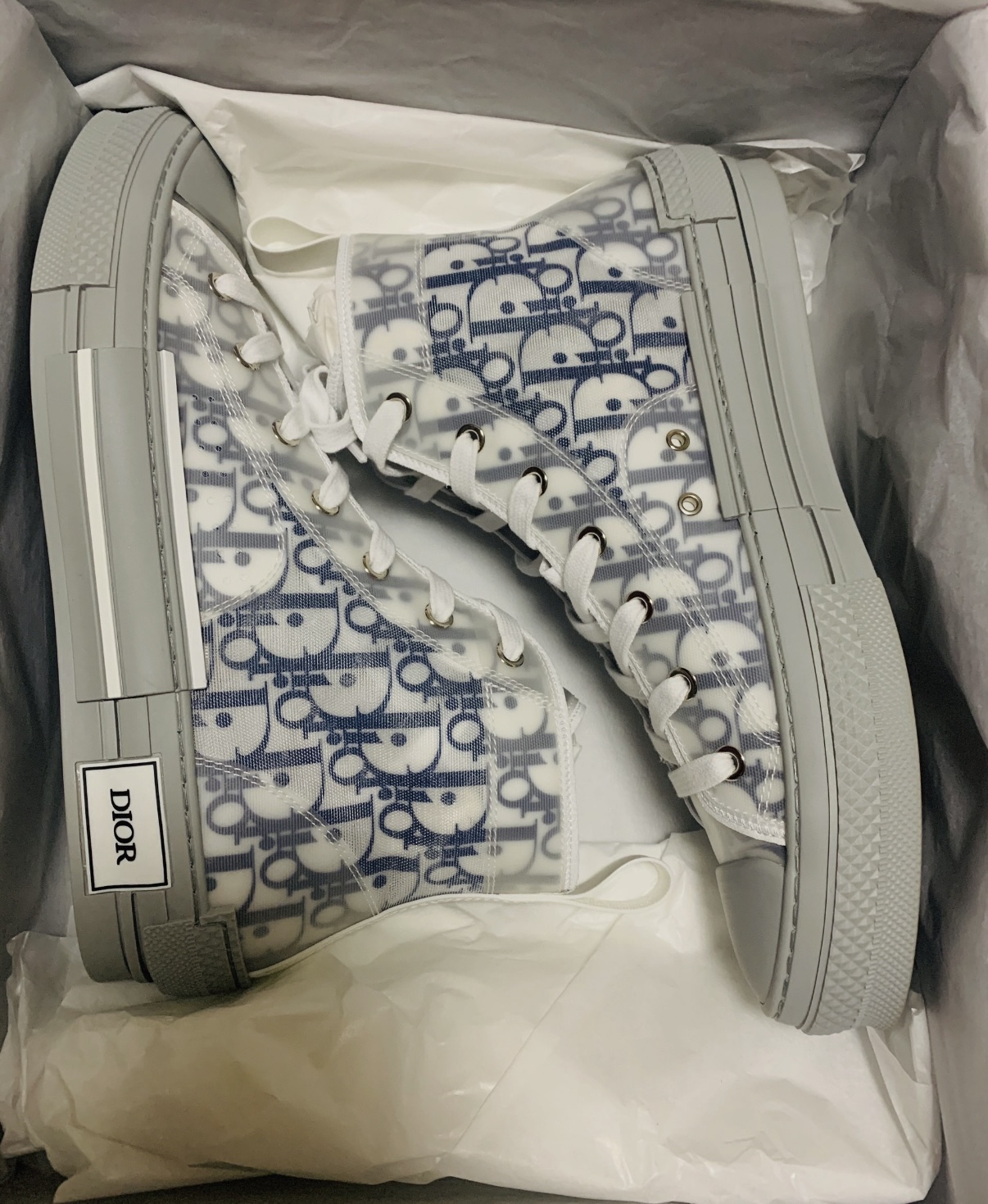 Dior B23 HT Oblique Transparency High White Blue Gray 3SN272ZIR 16536 review Matthew Udairam