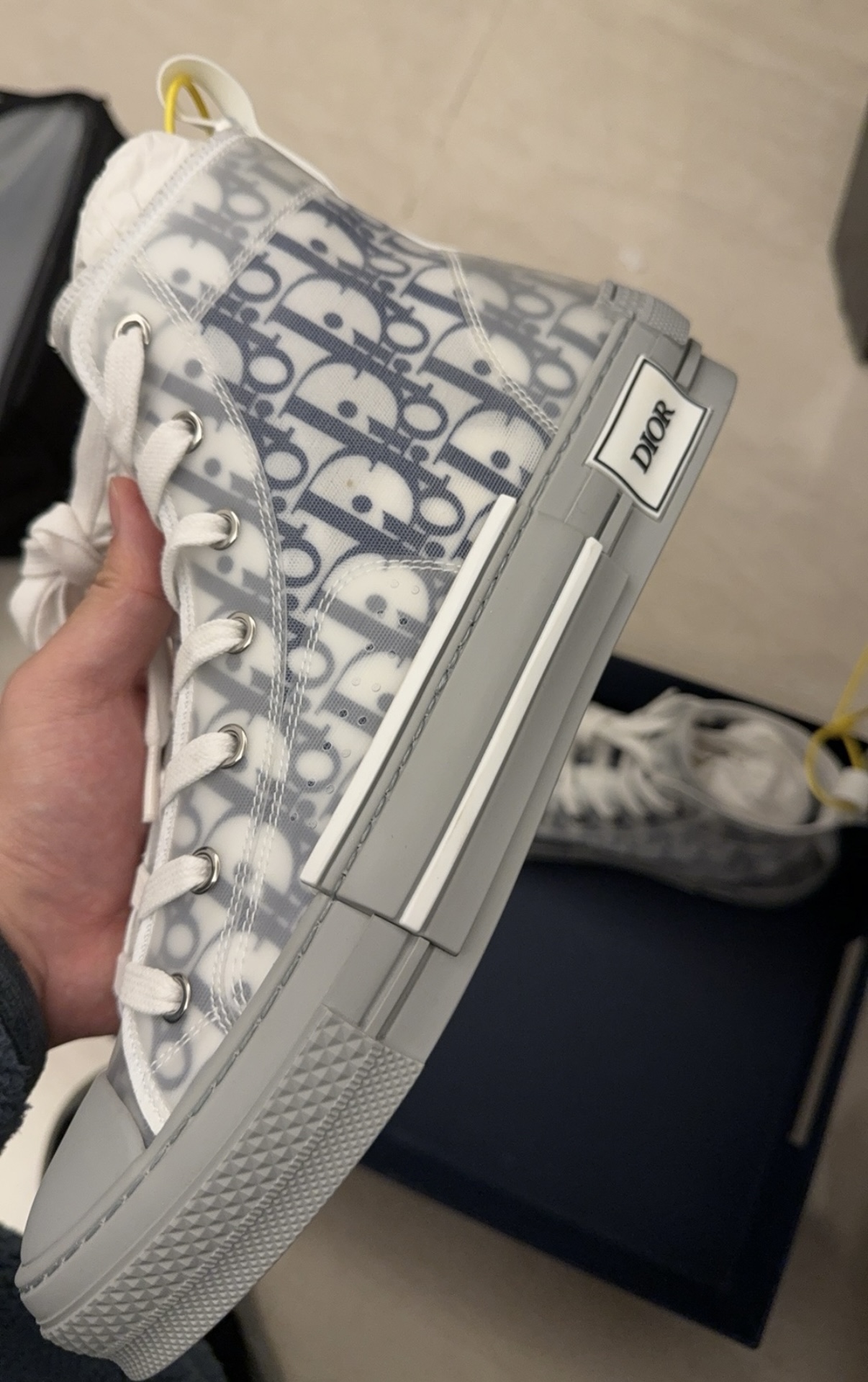 Dior B23 HT Oblique Transparency High White Blue Gray 3SN272ZIR 16536 review Ryan Mills