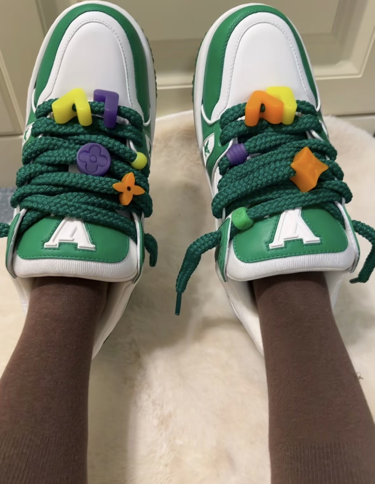 Louis Vuitton Trainer Maxi Green White 1AB8SD review Fathiya Obsiye