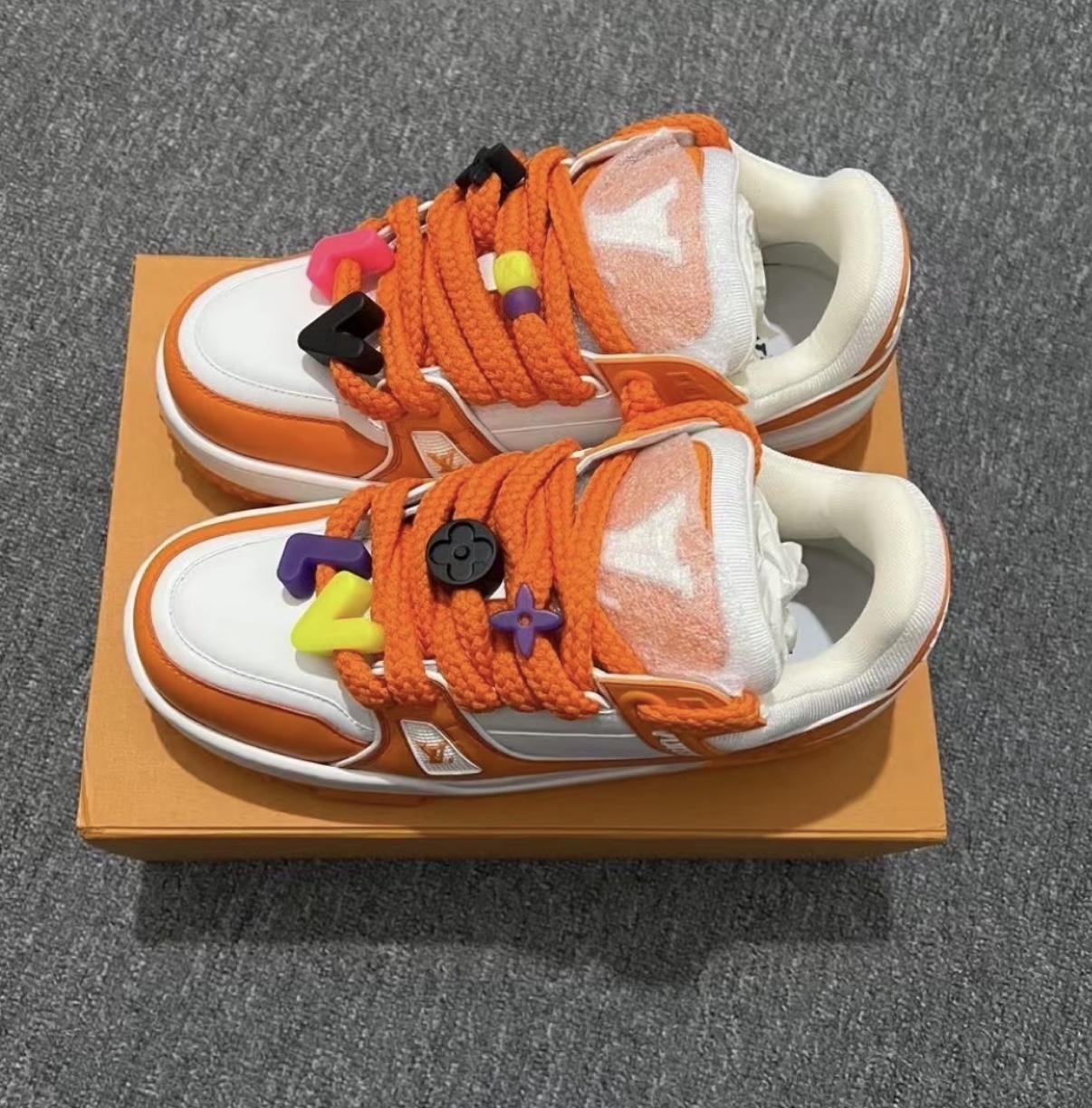Louis Vuitton Trainer White Orange 1AB8SZ review jaheim kamara