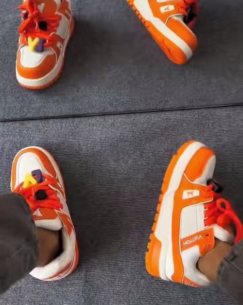 Louis Vuitton Trainer White Orange 1AB8SZ review Neru Faatiliga