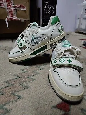 Louis Vuitton Trainer White Green 1A98UX review benjamin adu
