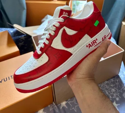 Louis Vuitton x Nike Air Force 1 White Red MS0232 review Kaleb Banks