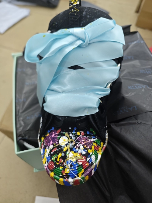 【Top PK God Batch】Lanvin Leather Curb Sneaker Gallery Dept. Black Multi PB FW-SKDK02-DRGD-P2210S1 review 