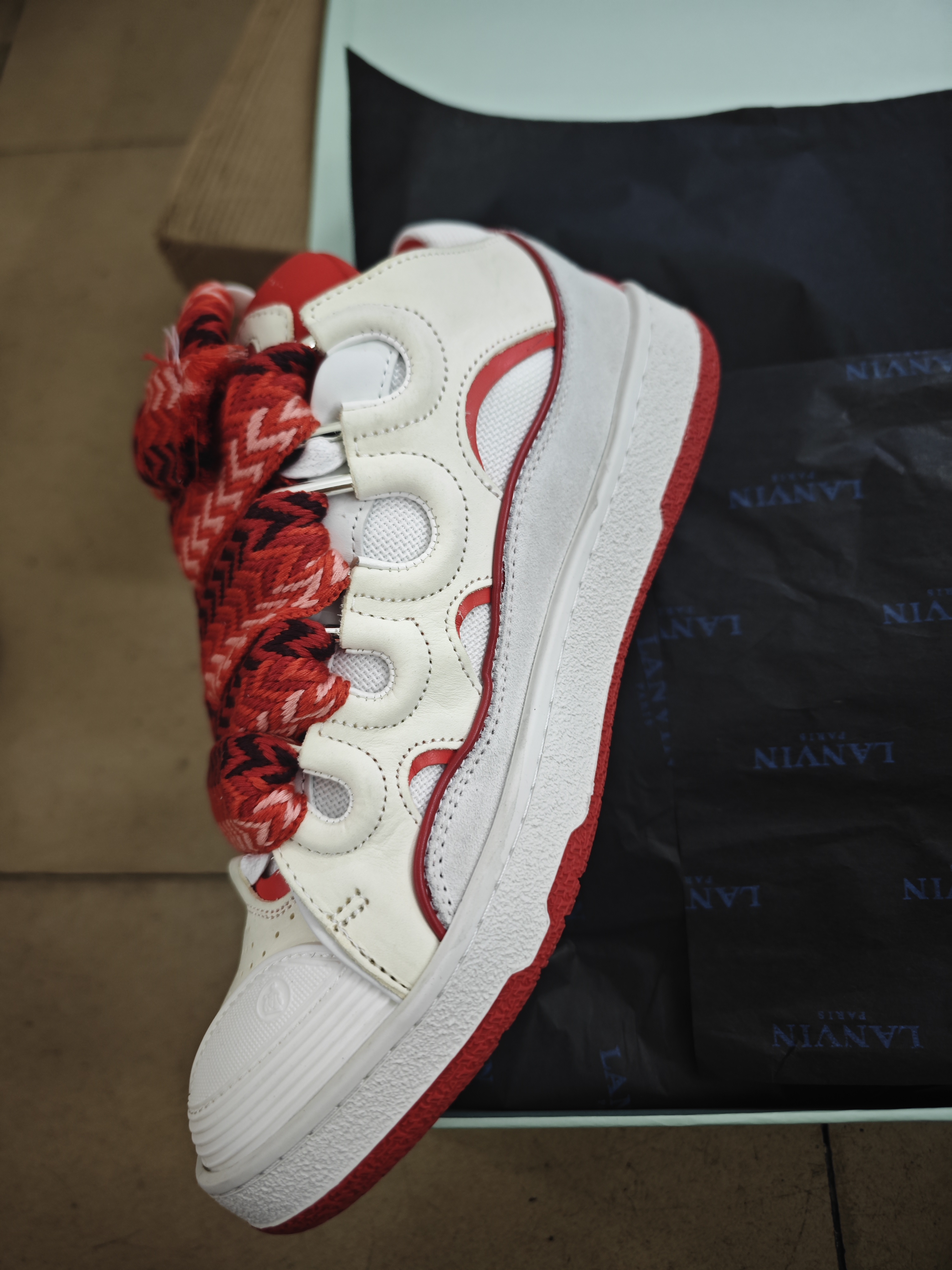 Lanvin Curb Sneaker White Red FM SKRK11 DRAP P230030 review Stockxkicks 02