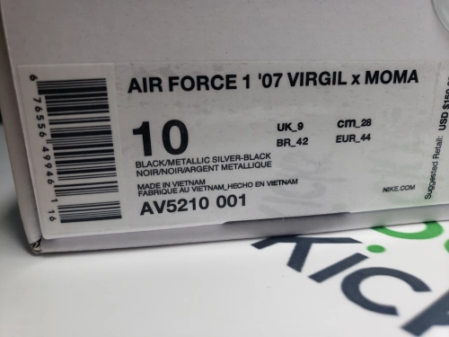PK God Batch Nike Air Force 1 Low '07Virgil x MoMA (No Socks) AV5210-001 review 