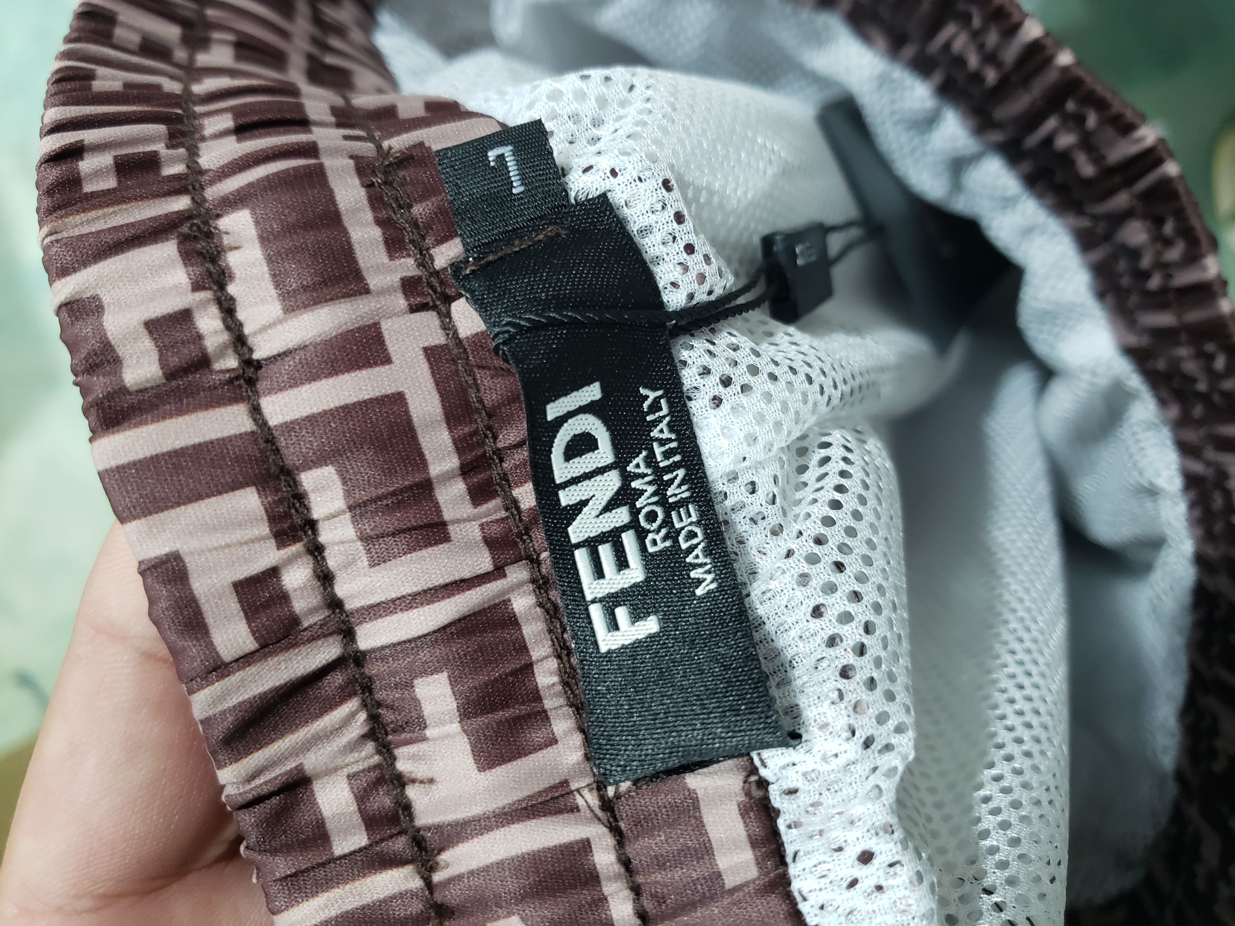 Fendi FF Motif Swim Shorts Brown CK SS22 review Stockxkicks 03