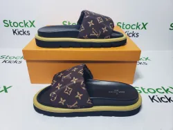Louis Vuitton Brown Monogram Nylon Pool Pillow Comfort Flat Slides review Stockxkicks 07