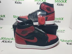 H12 Batch Air Jordan 1 Retro High Bred Banned (2016) 555088-001 review Stockxkicks 06