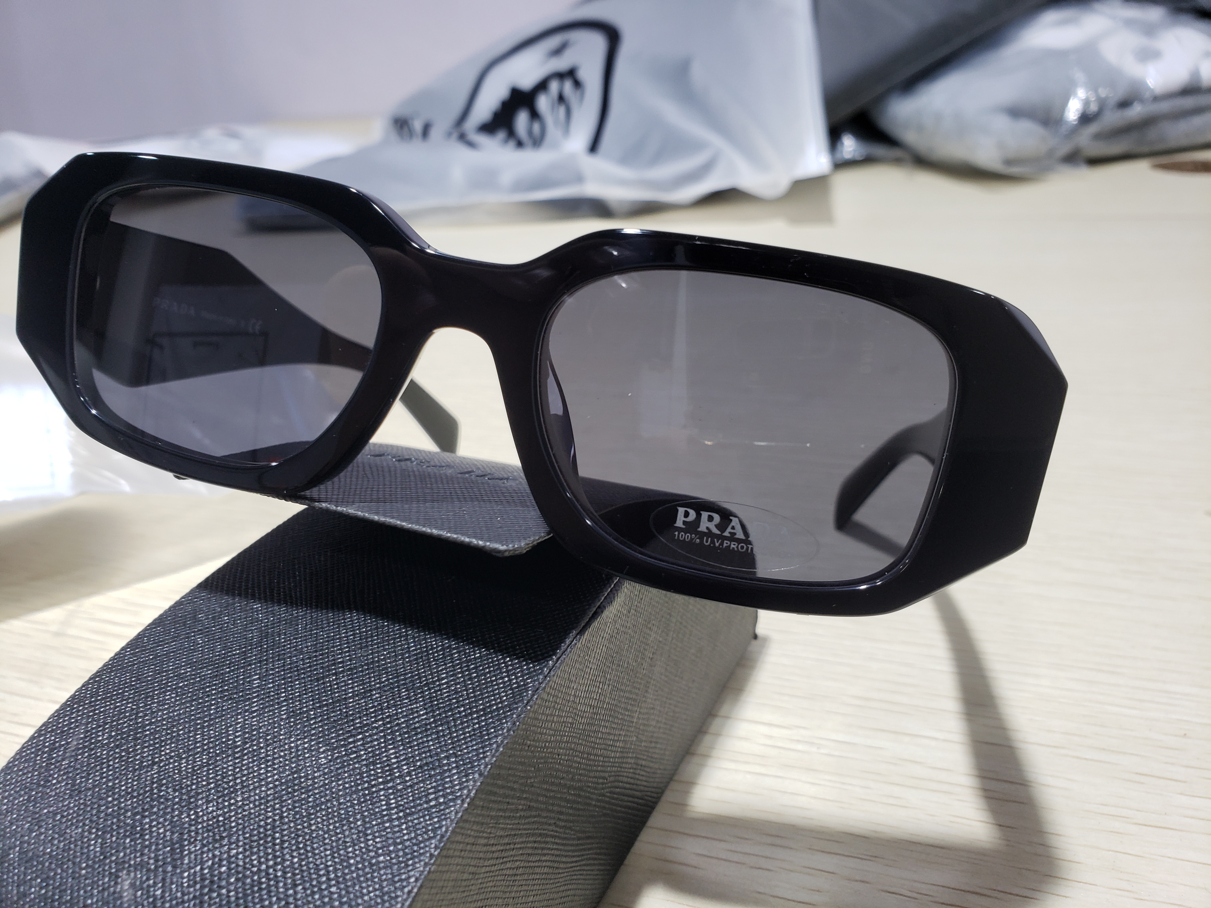 Prada Symbole Sunglasses Black CK160SPR17W E1AB F05S0 C 049 review Stockxkicks 02