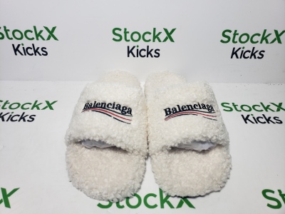 Balenciaga Furry Slide White CK 654261W2DO19906（QC needs at least 5 days or more） review Stockxkicks 01