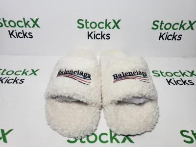 Balenciaga Furry Slide White CK 654261W2DO19906（QC needs at least 5 days or more） review Stockxkicks 01