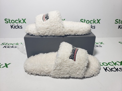Balenciaga Furry Slide White CK 654261W2DO19906（QC needs at least 5 days or more） review Stockxkicks 05