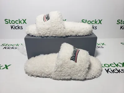 Balenciaga Furry Slide White CK 654261W2DO19906（QC needs at least 5 days or more） review Stockxkicks 05