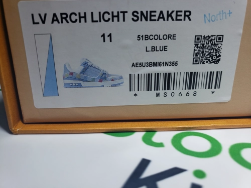 Louis Vuitton Trainer Sneaker Light Blue Grid 1AHCYA review 