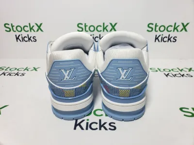LV Trainer Sneaker Light Blue Grid 1AHCYA review Stockxkicks 02