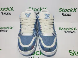 LV Trainer Sneaker Light Blue Grid 1AHCYA review Stockxkicks 02
