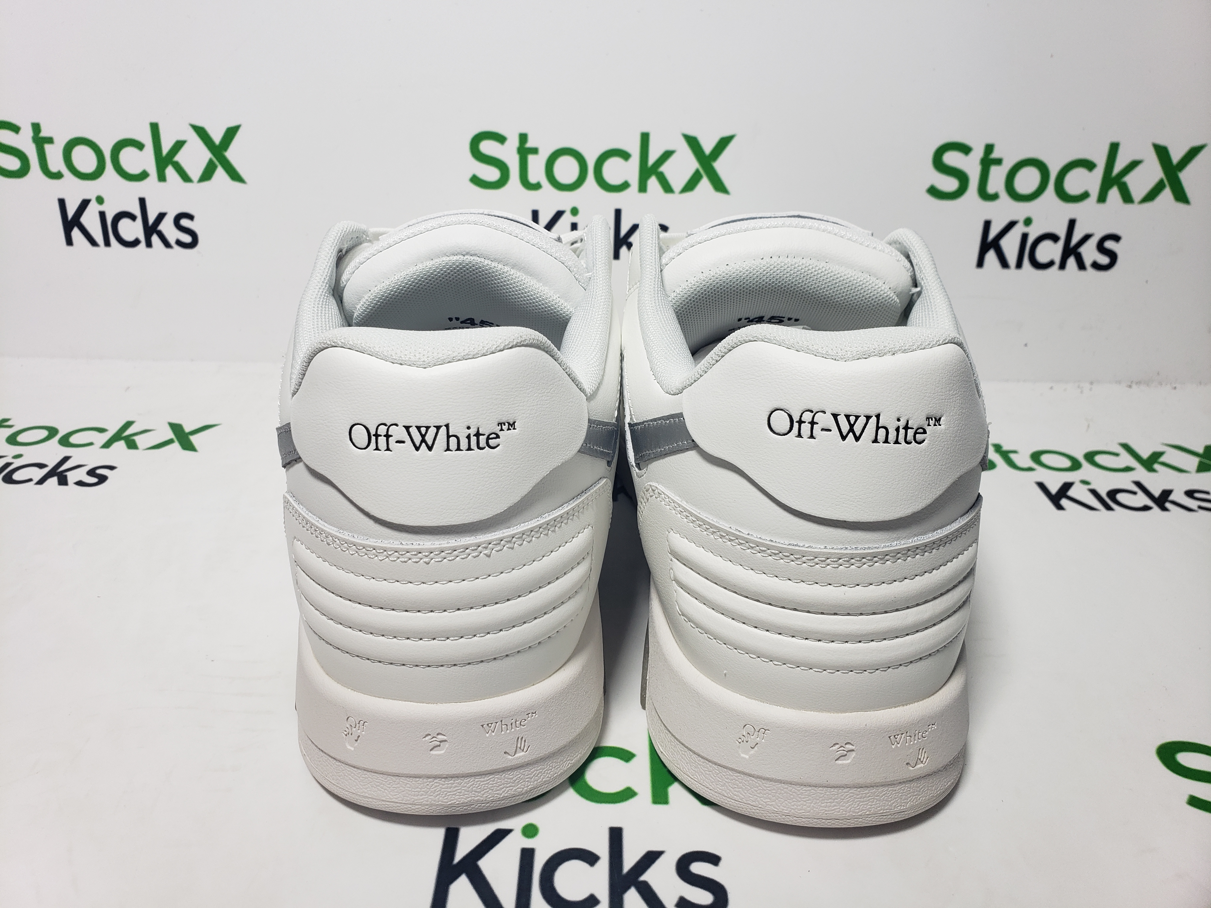 PK God Batch OFF-WHITE Out Of Office OOO Low Tops White Black White Silver H OMIA189F 23LEA009 0172 review Stockxkicks 02